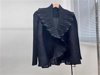 Miyake 2025 Весенне-летний Женский Новый Элегантный Плиссированный Короткий Жакет Модный Кардиган С Кроликом Универсальный Утягивающий Полиэстер