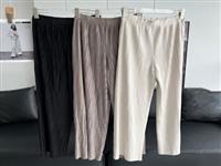 Женские Укороченные Брюки Miyake,Универсальные Однотонные Повседневные Брюки Со Средней Талией,Со Складками И Широкими Штанинами