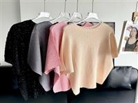 Miyake High-end Элегантный Красивый Топ С Рукавами «летучая Мышь» Повседневная Плиссированная Футболка Свободного Кроя Тяжелого Ремесла Сплошной Цвет Со Стразами Для Лета