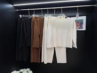 Miyake 2025 Женский Плиссированный Повседневный Удобный Костюм Из Двух Частей Новый Стиль Ленивый Расслабленный До Середины Талии С Эластичной Талией На Плоской Подошве Однотонный