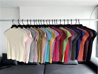 Women's Slim-fit Pleated Classic Top Three Small House Loose Base Shirt Vest With Front Logo Casual Short Length Design