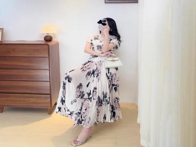 2025 Miyake High-end Printed Pleated Suit For Women New Summer Style Elegant Slimming Two-piece Set With Top